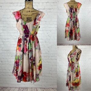 Ted Baker Treasured Orchid Print Multi Floral London Dress